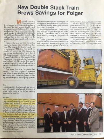 “The Record” was the official magazine of the Port of New Orleans. This article was circa 1989.