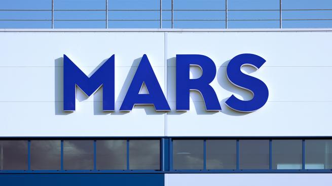 Mars logo on building