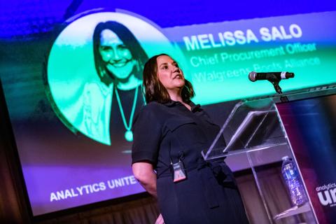 Melissa Salo, Walgreens Boots Alliance’s chief procurement officer, at Analytics Unite 2023.
